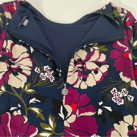 TOMMY HILFIGER Women’s Floral Print Chiffon A-Line Dress - Picture 7 of 11